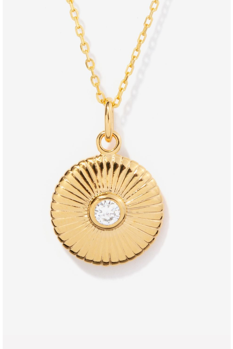 Palmer Sunburst Pendant Necklace, Main, color, Gold