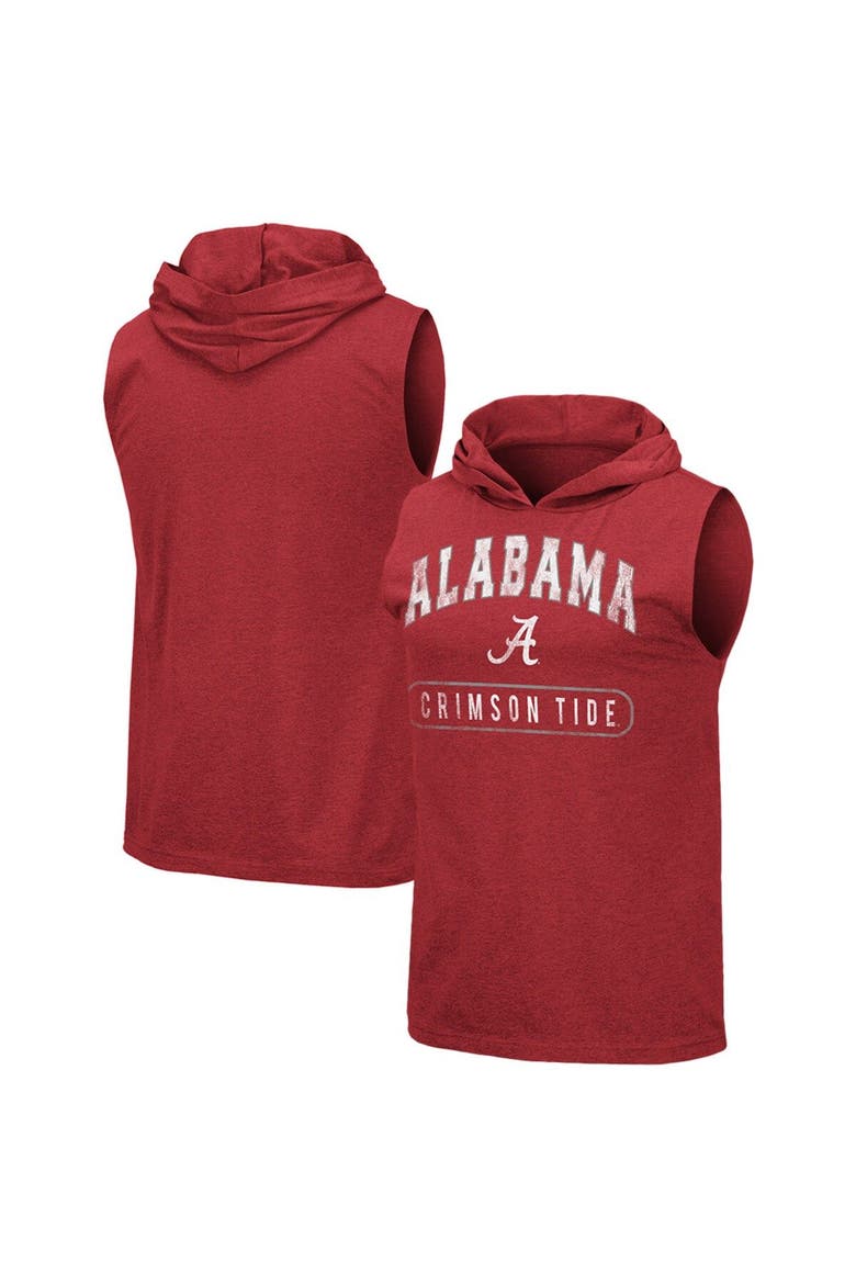 Men's Colosseum Crimson Alabama Crimson Tide Varsity Hoodie Tank Top, Main, color, Crimson