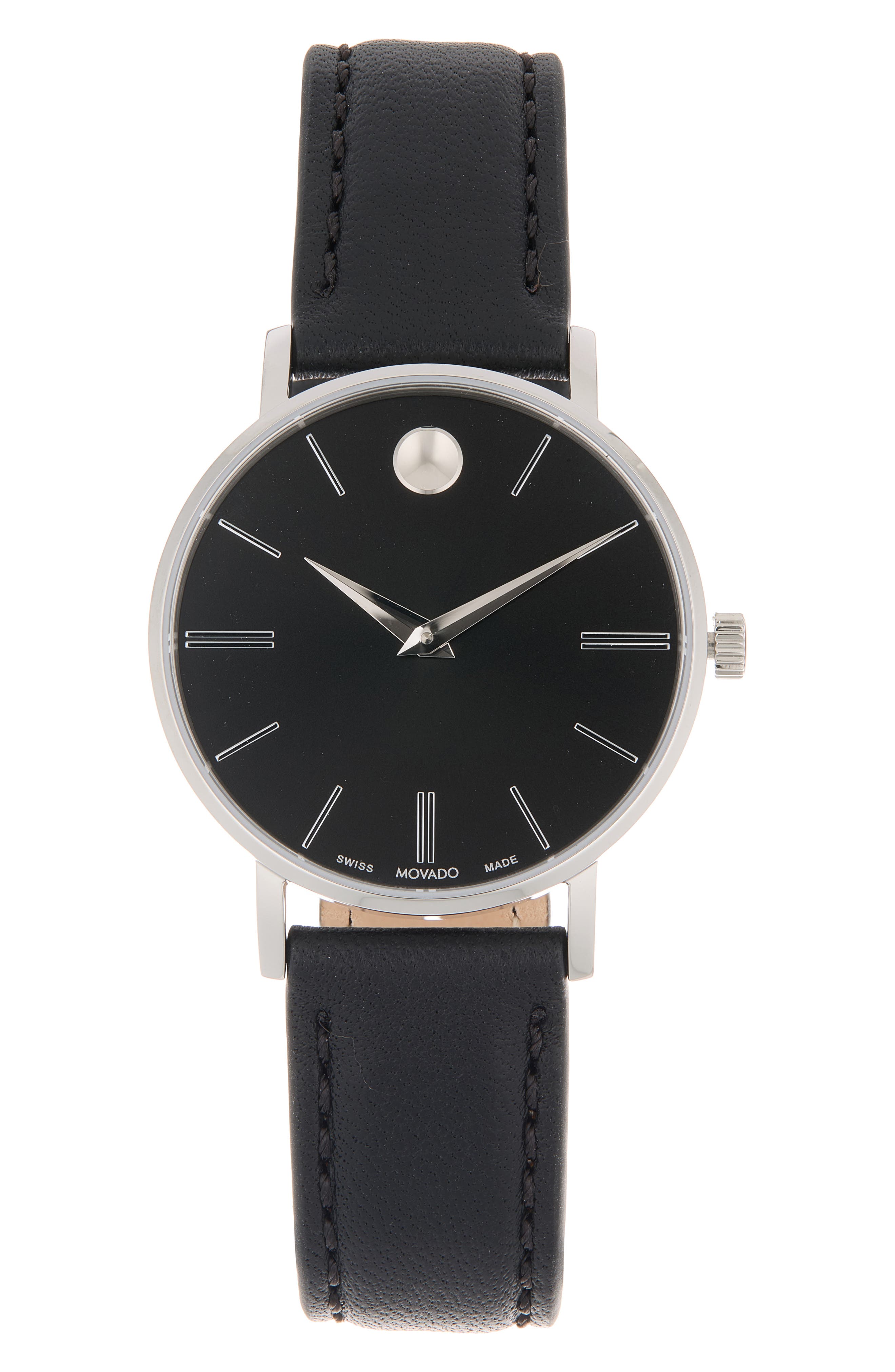 Corporate Classic Leather Strap Watch, 40mm