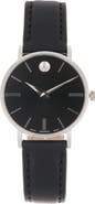 Movado Corporate Classic Leather Strap Watch, 40mm