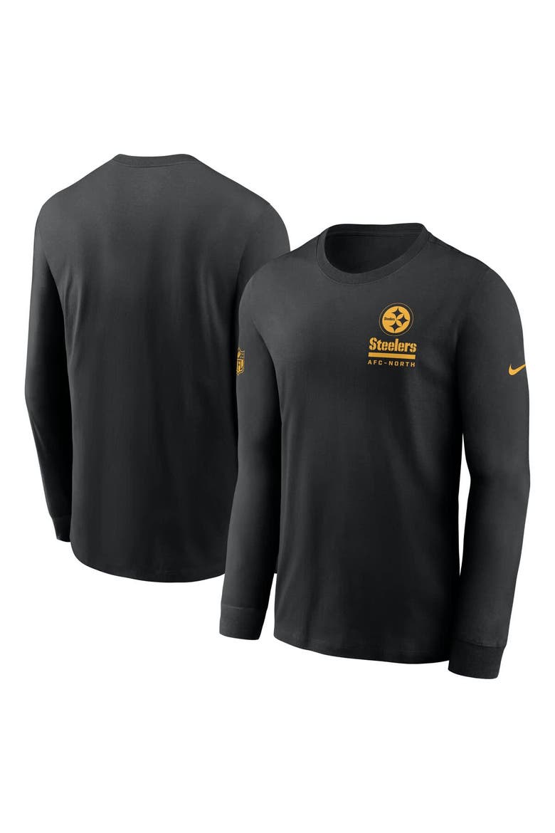 Men's Nike Black Pittsburgh Steelers Sideline Performance Long Sleeve T-Shirt, Main, color, Black
