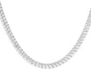 Aurate New York Lab Grown Sapphire Double Row Tennis Necklace