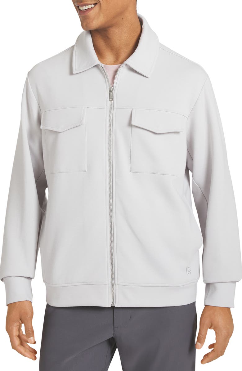 DKNY SPORTSWEAR Empire Knit Jacket, Main, color, Micro Chip