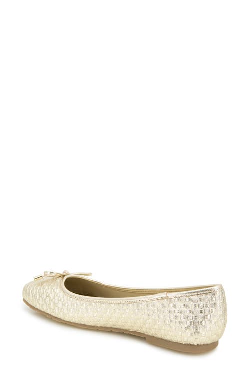 Reaction Kenneth Cole Elstree Ballet Flat In Gold Woven