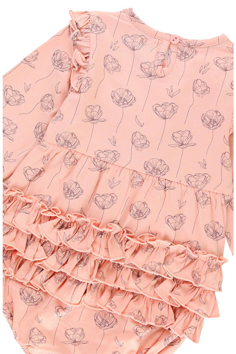 Floral Ruffle Romper & Headband Set, Alternate, color, PINK