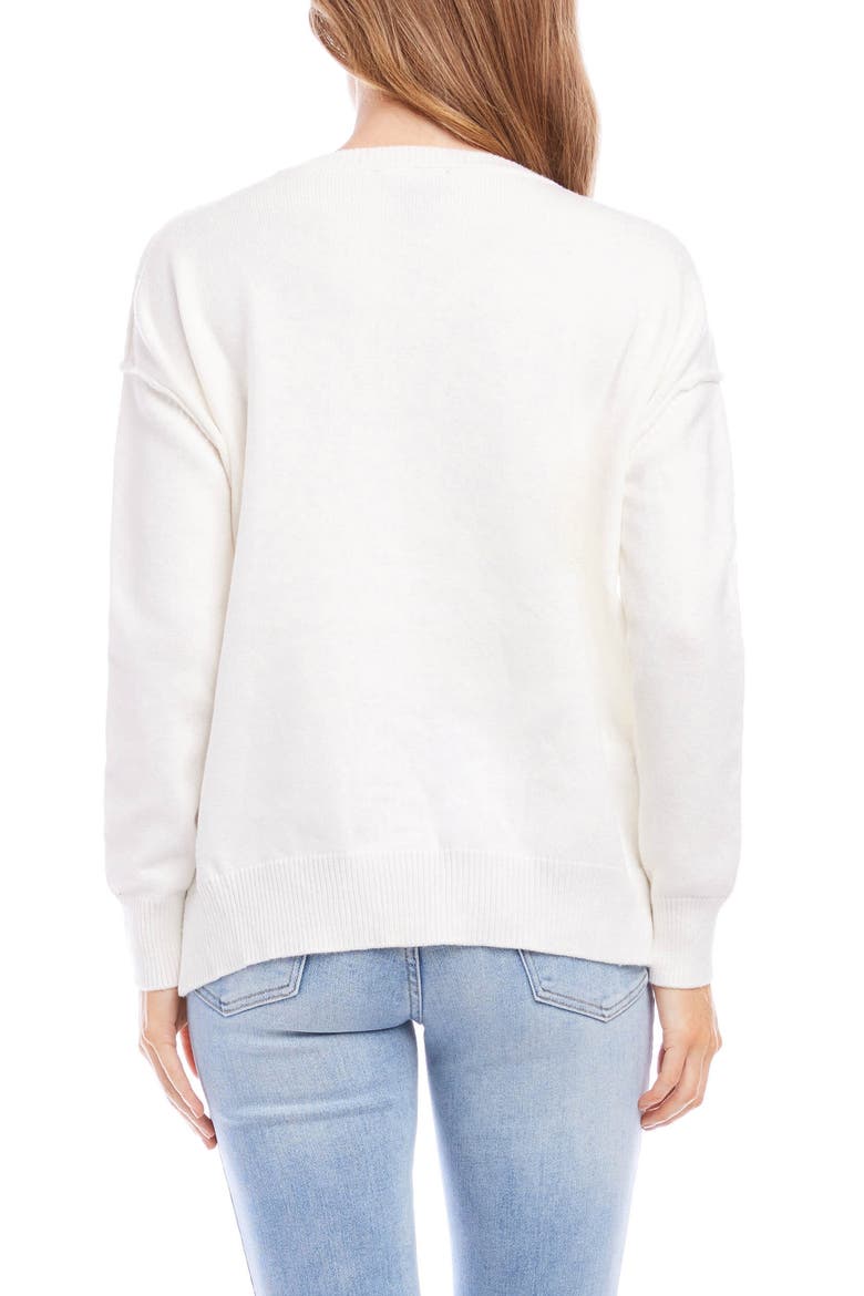 V-Neck Sweater, Alternate, color, OFF WHITE