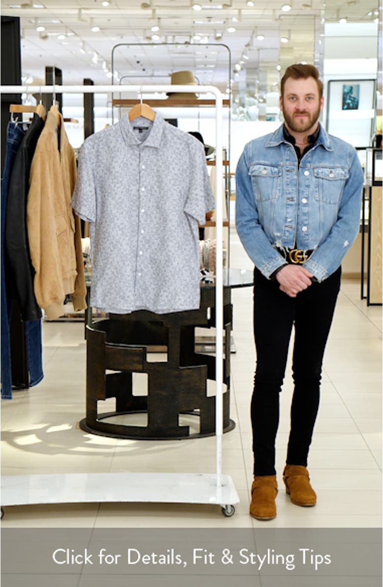 Wymer Short Sleeve Cotton & Linen Button-Up Shirt, sales video thumbnail