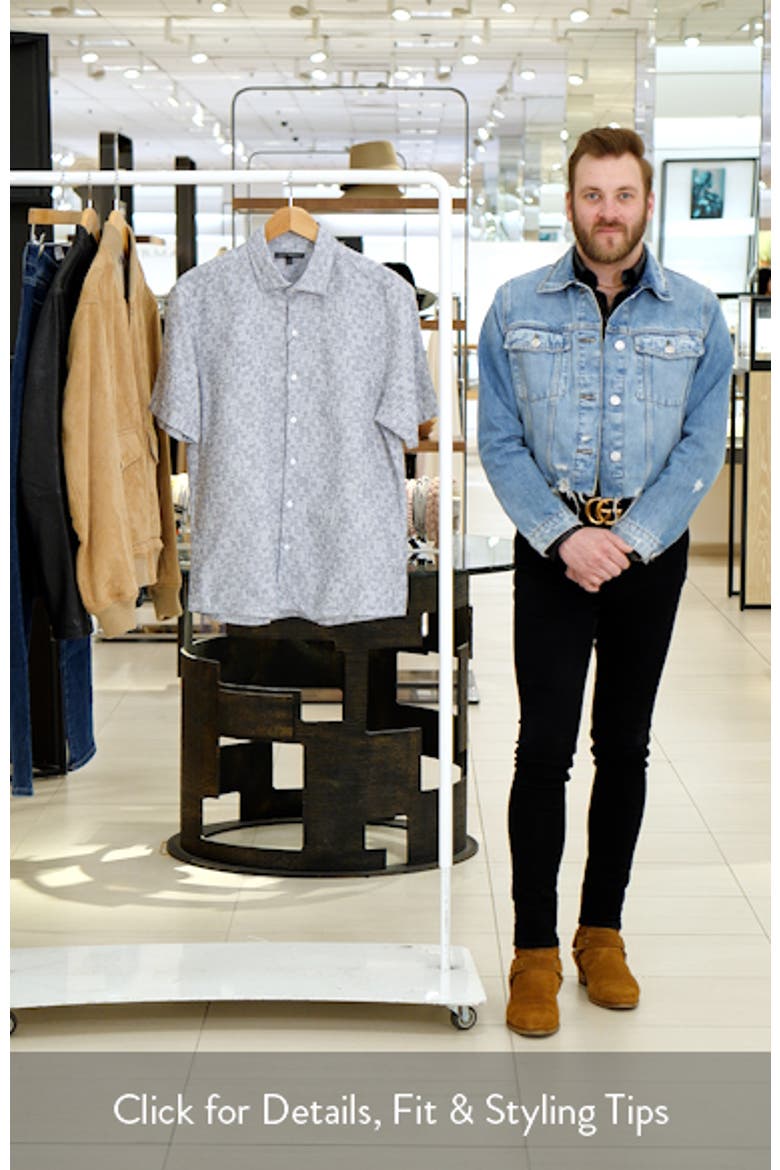 Wymer Short Sleeve Cotton & Linen Button-Up Shirt video