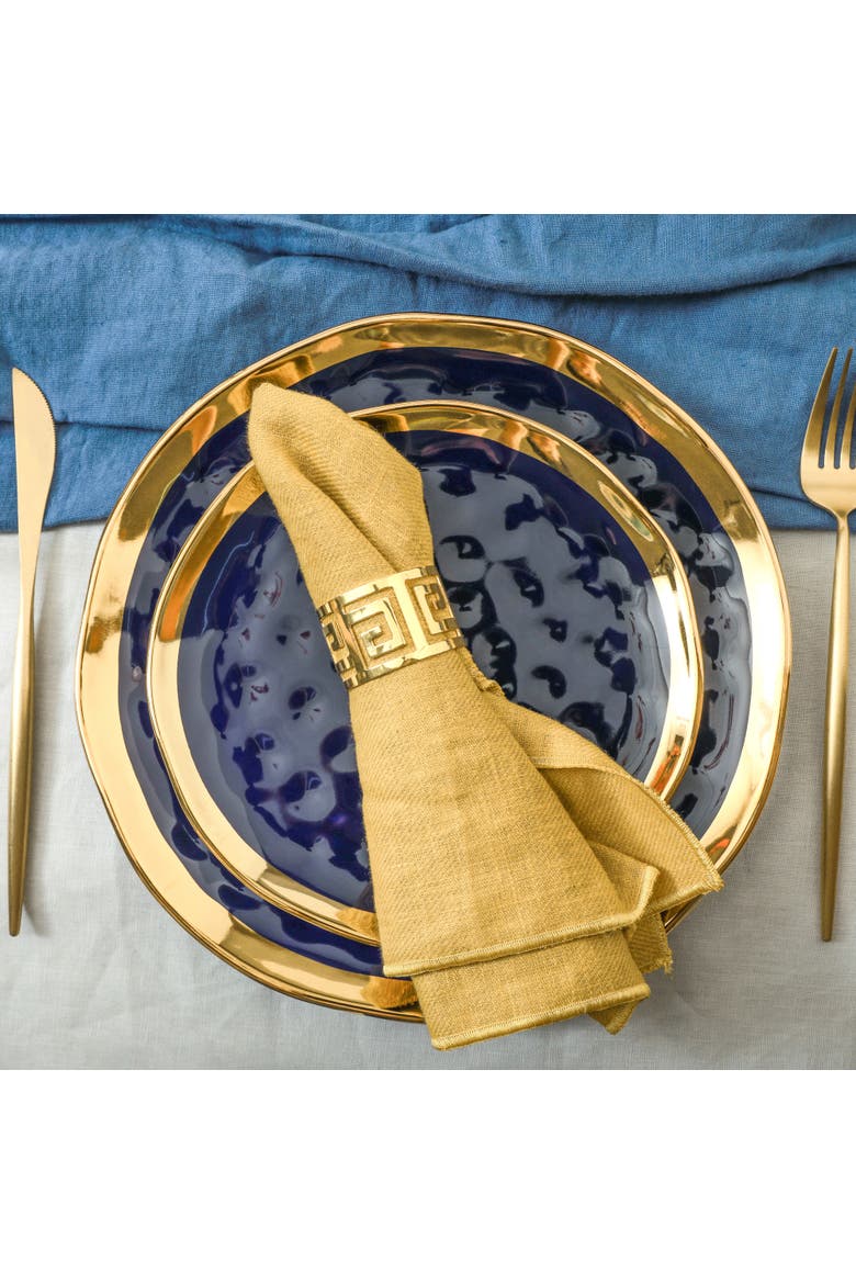 Florian Porcelain 32-Piece Dinnerware Set, Alternate, color, Navy Blue