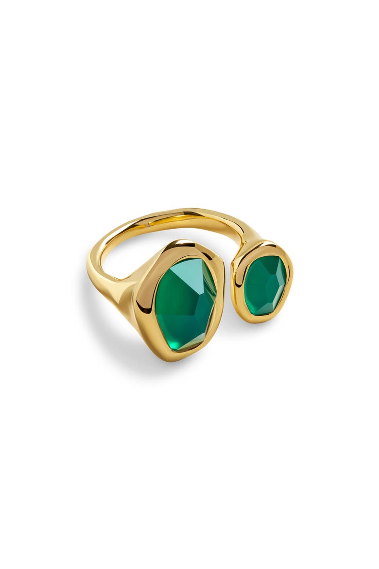 Odyssey Green Onyx Open Ring, Main, color, 18K GOLD VERMEIL / GREEN ONYX