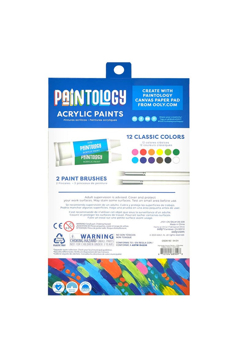 Paintology Acrylic Paint Set, 12 Classic Colors, Alternate, color, Multicolored