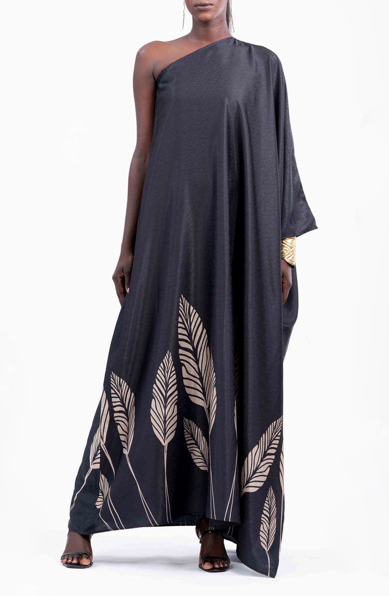 DIARRABLU Satu Palms One-Shoulder Maxi Dress, Main, color, 