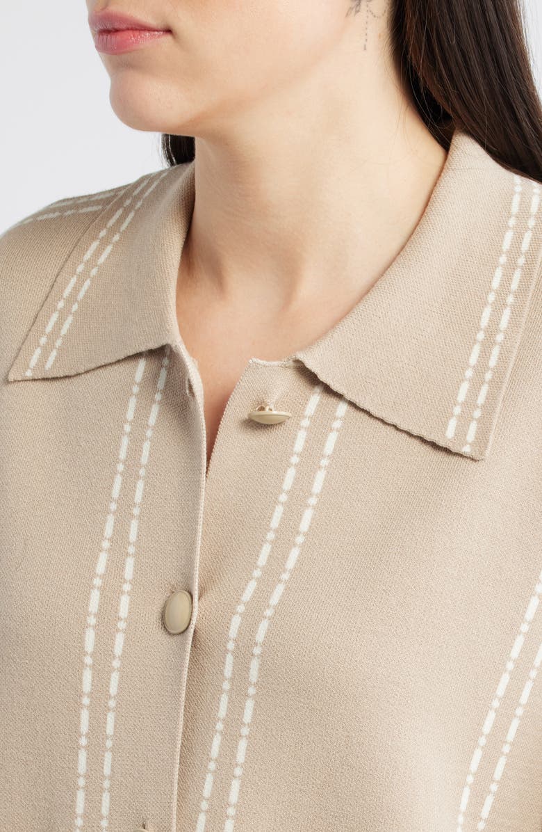 Wit & Wisdom Dot Stripe Collar Cardigan, Alternate, color, 