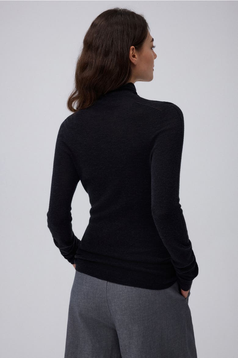 Ossa Knitted Hemp Turtleneck, Alternate, color, black