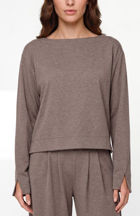 Long Sleeve Bateau Neck Top