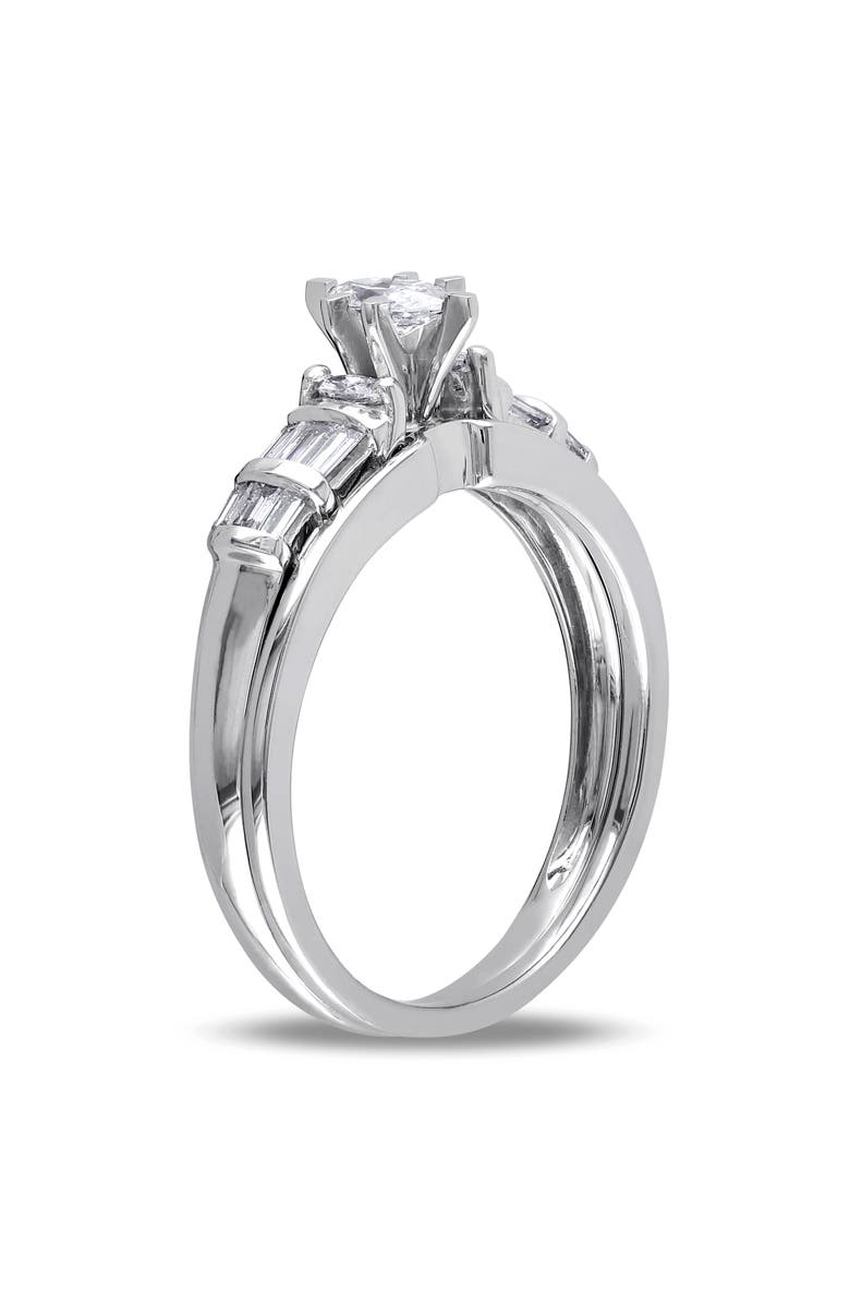 Julianna B. Diamond Multi-Cut Bridal Ring Set 10k, Alternate, color, 10K White Gold