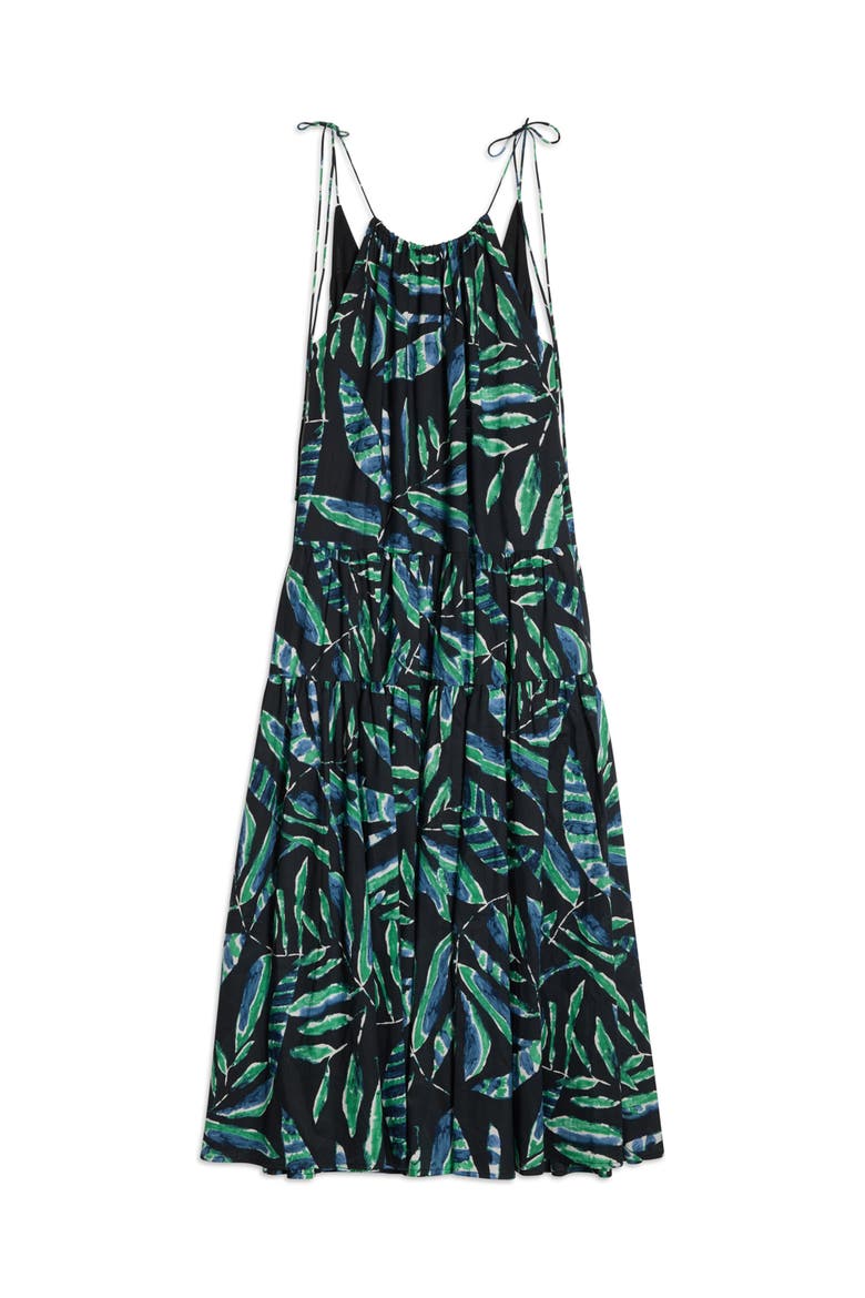 Painterly Palm Maxi Dress, Alternate, color, Black