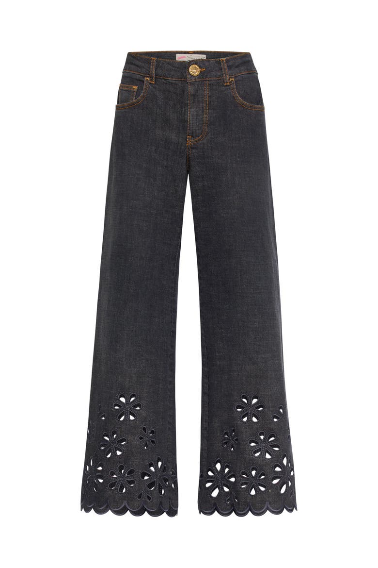 Jeans With Embroidery, Alternate, color, Black