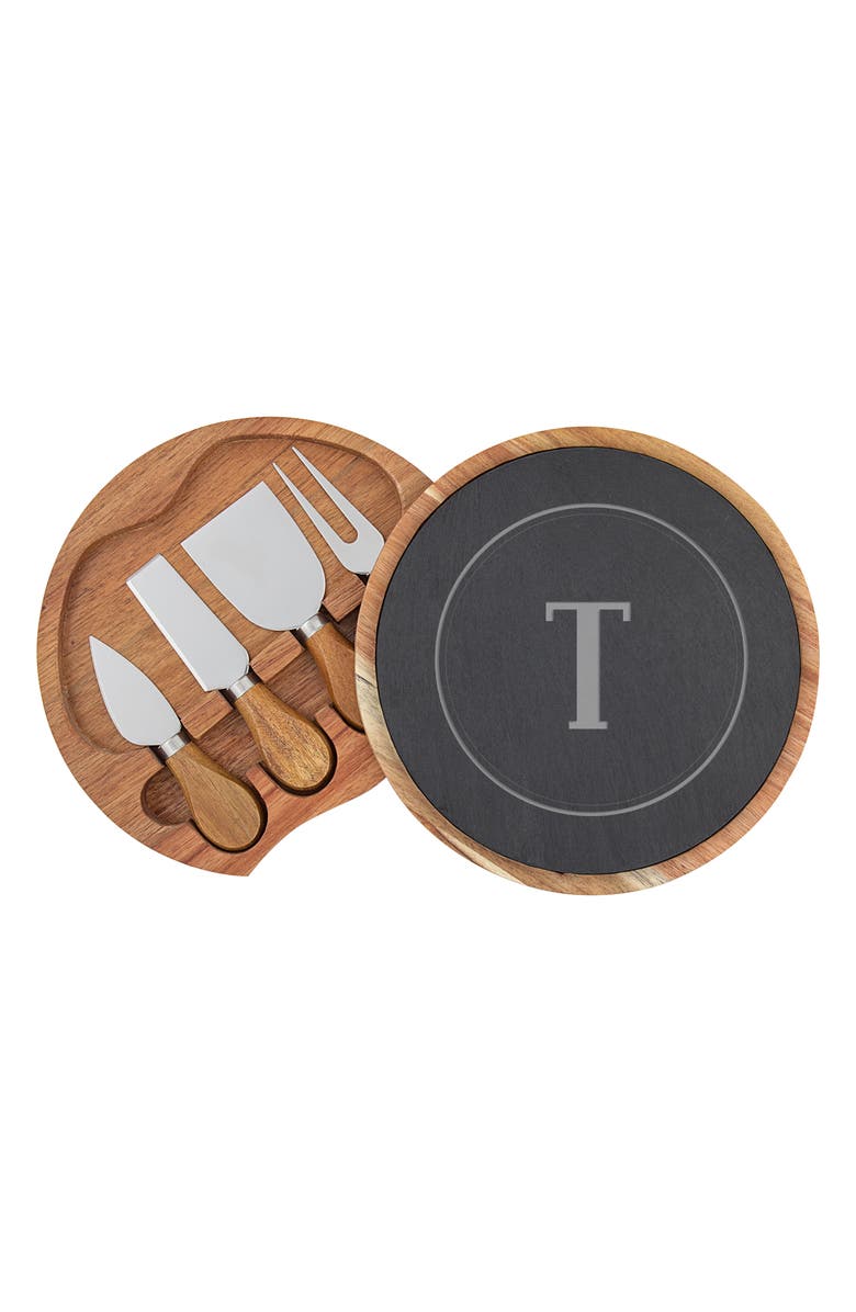 Cathy's Concepts Monogram 5-Piece Cheese Board & Utensil Set, Alternate, color,