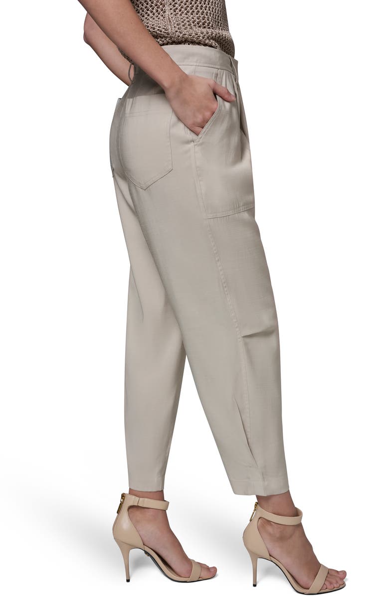 Donna Karan New York Pleated Crop Pants, Alternate, color, Tuscan Grey