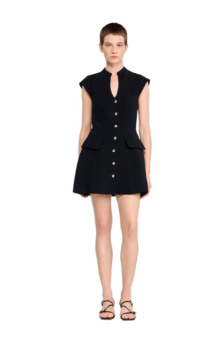 SANDRO Mini Tailored Dress, Alternate, color, Black