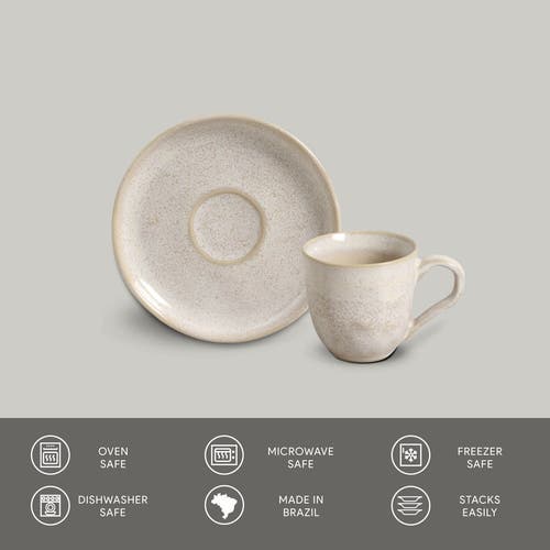 Porto Brasil Coffee Cup & Saucer Set Of 6 In Brown