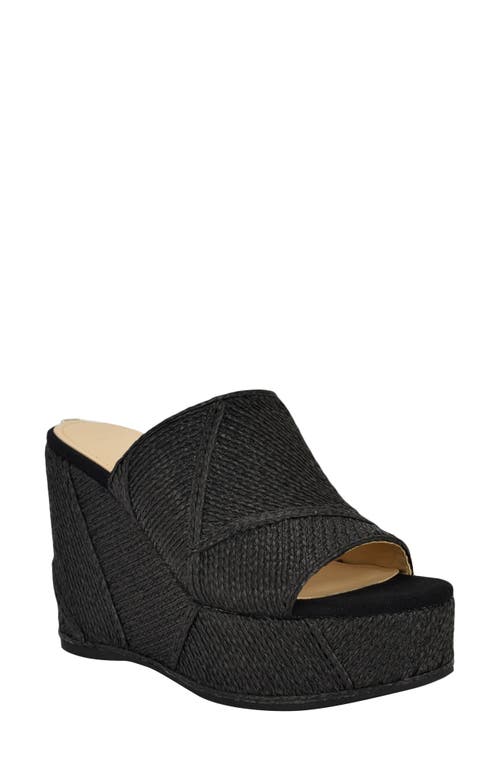 Guess Evenze Platform Wedge Sandal In Black