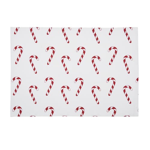 C & F Home C&f Home Candy Cane Wishes Placemats Set Of 6, 14" X 20" In White