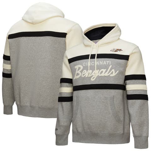 Men's Mitchell & Ness  Heather Gray Cincinnati Bengals Head Coach Vintage Logo Pullover Hoodie