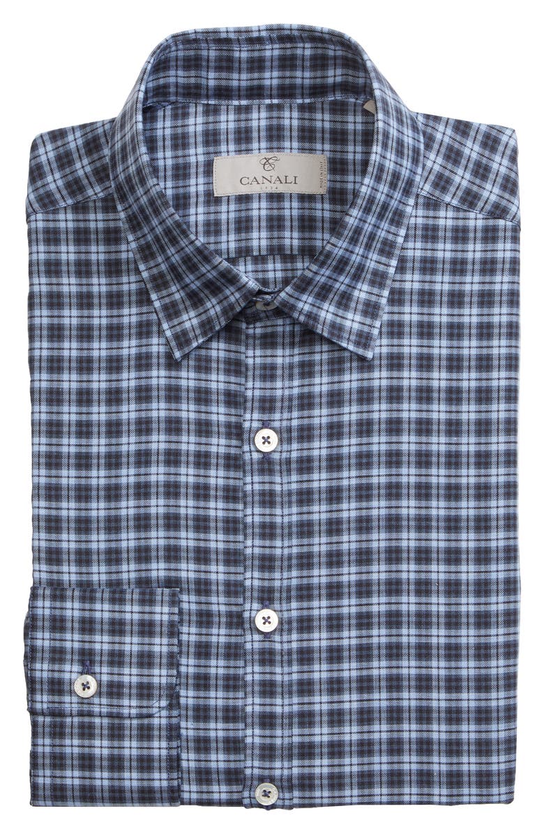 Canali Classic Fit Plaid Button-Up Shirt, Alternate, color, 