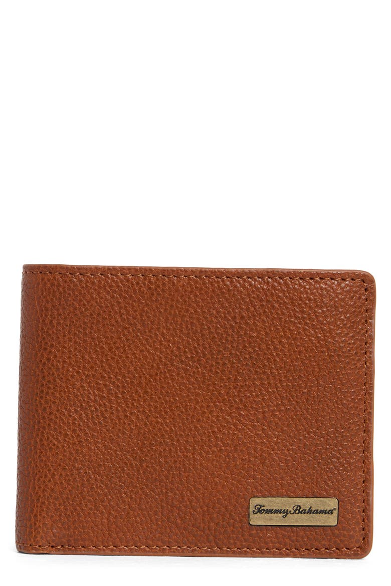 Leather Slimfold Wallet, Main, color, TAN