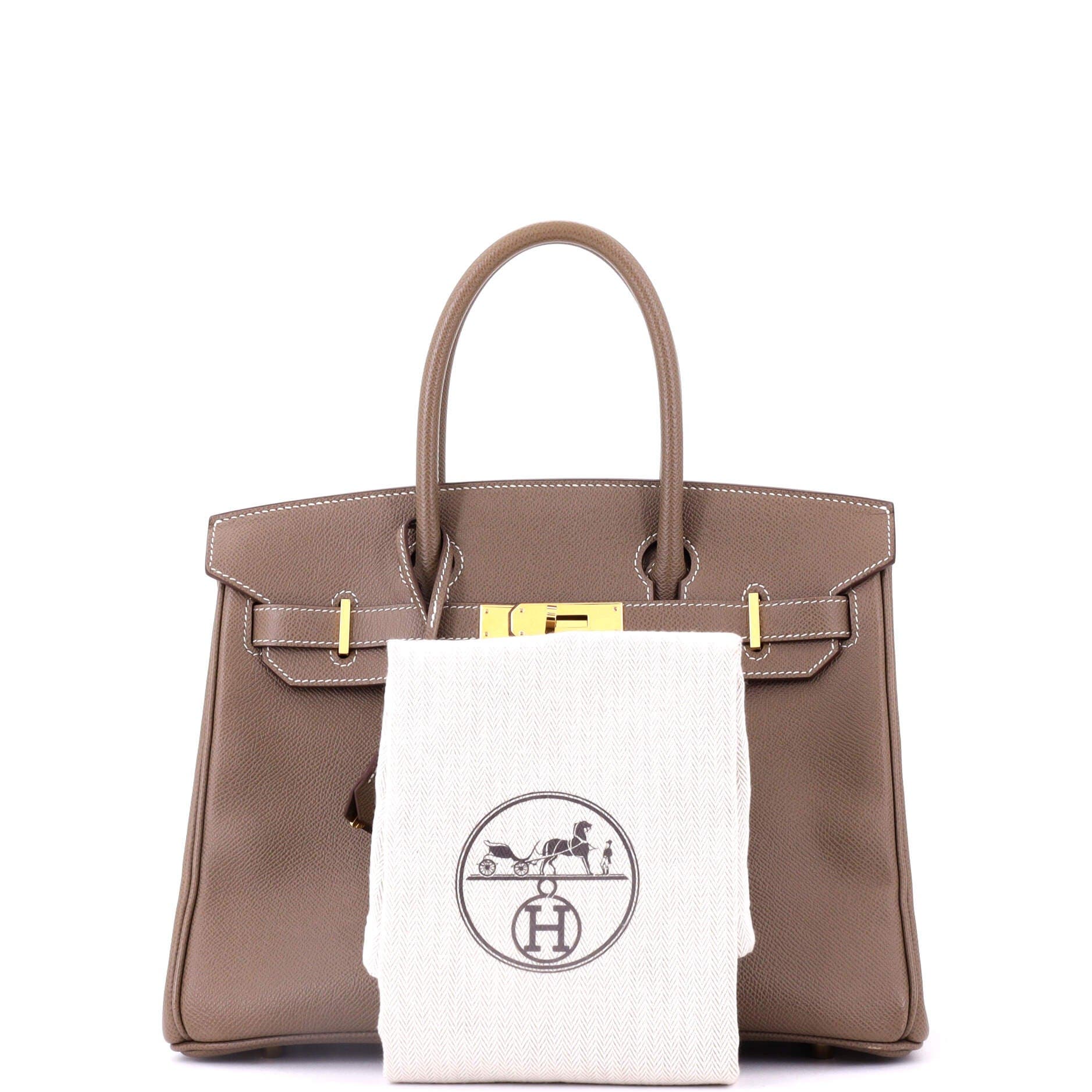 Pre-Owned Hermes Birkin Handbag Grey Epsom with Gold Hardware 30, Alternate, color, 