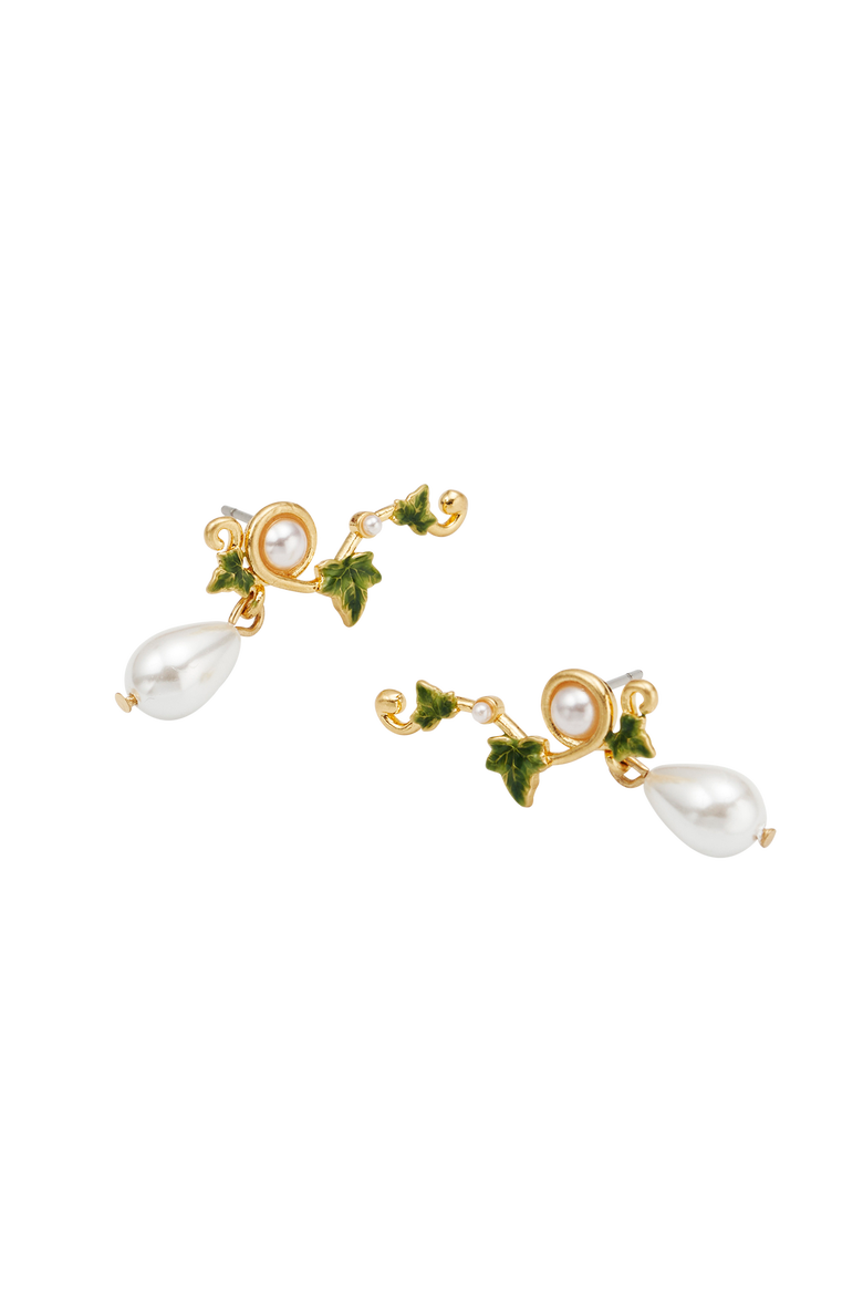 Ivy & Pearl Climber Earrings, Alternate, color, Gold