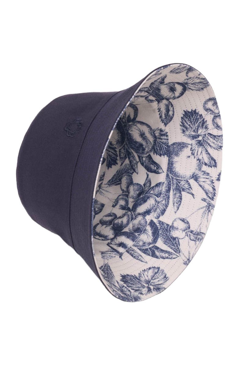 maje Reversible fruit print bucket hat, Alternate, color, Navy
