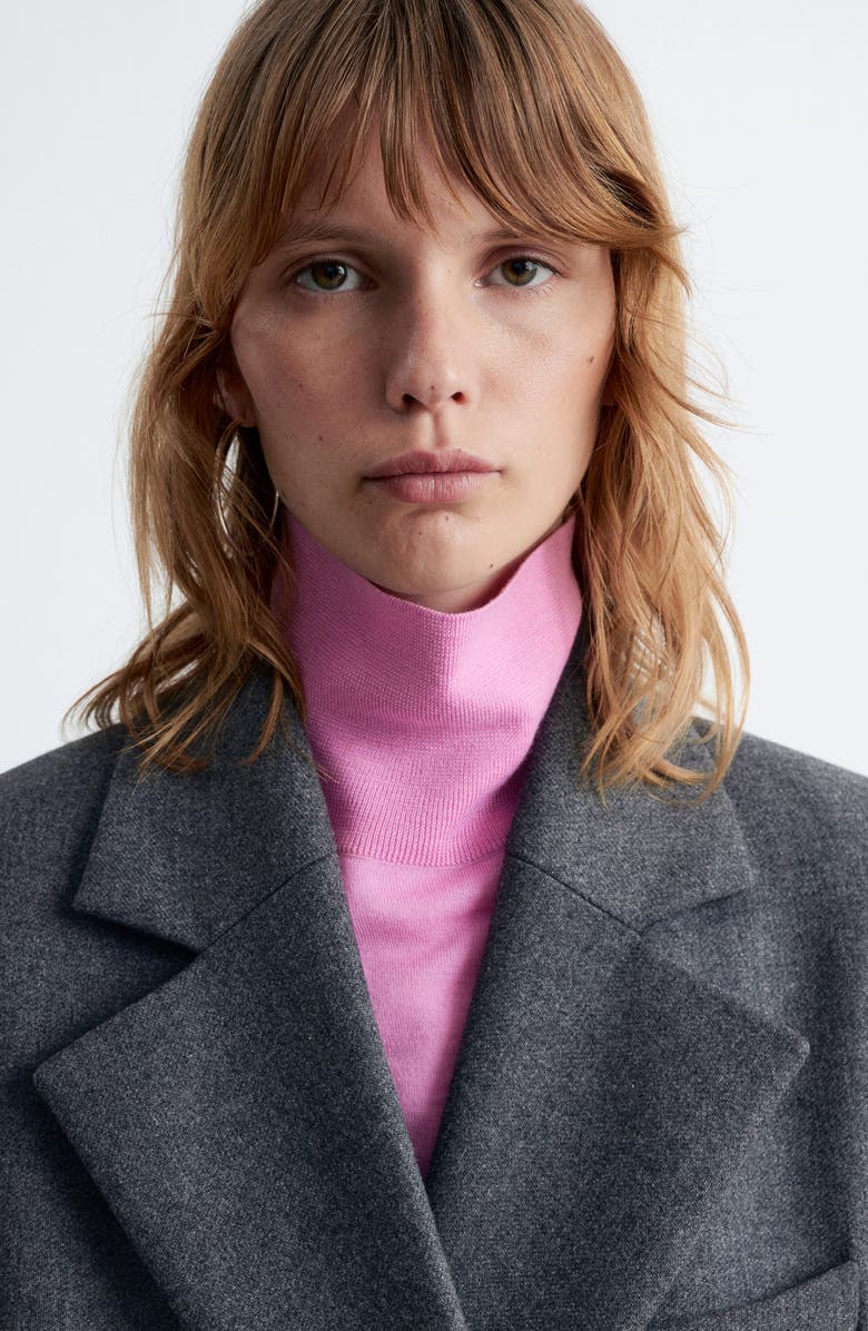 & Other Stories Longline Double Breasted Coat, Alternate, color, Grey Dark