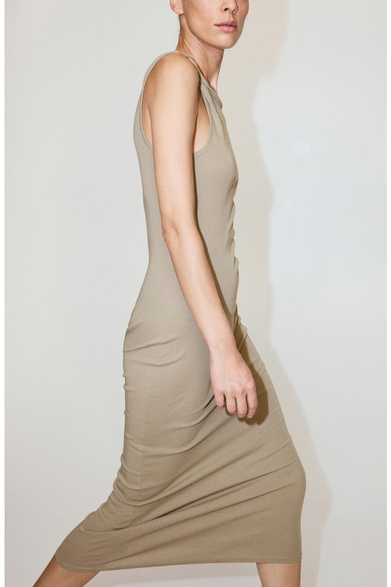 Twist Strap Sleeveless Maxi Dress, Alternate, color, KHAKI