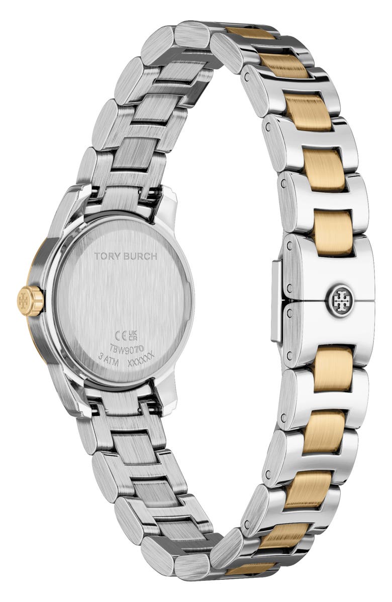 Tory Burch The Small Miller Bracelet Watch, 28mm, Alternate, color, Two Tone/ Mint Green