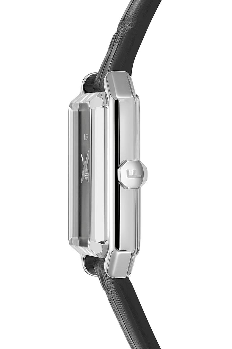 Crystal Leather Strap Watch, 27mm x 34mm, Alternate, color, STAINLESS STEEL