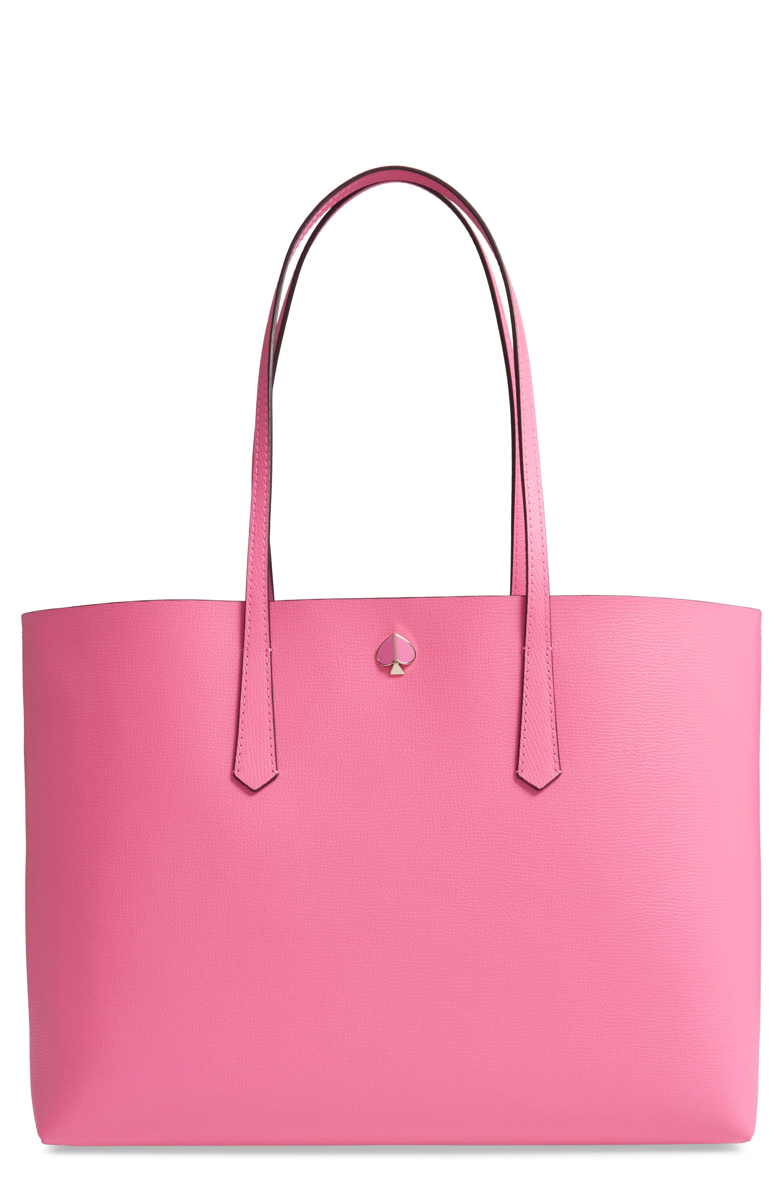 large molly leather tote, Main, color, HIBISCUS TEA