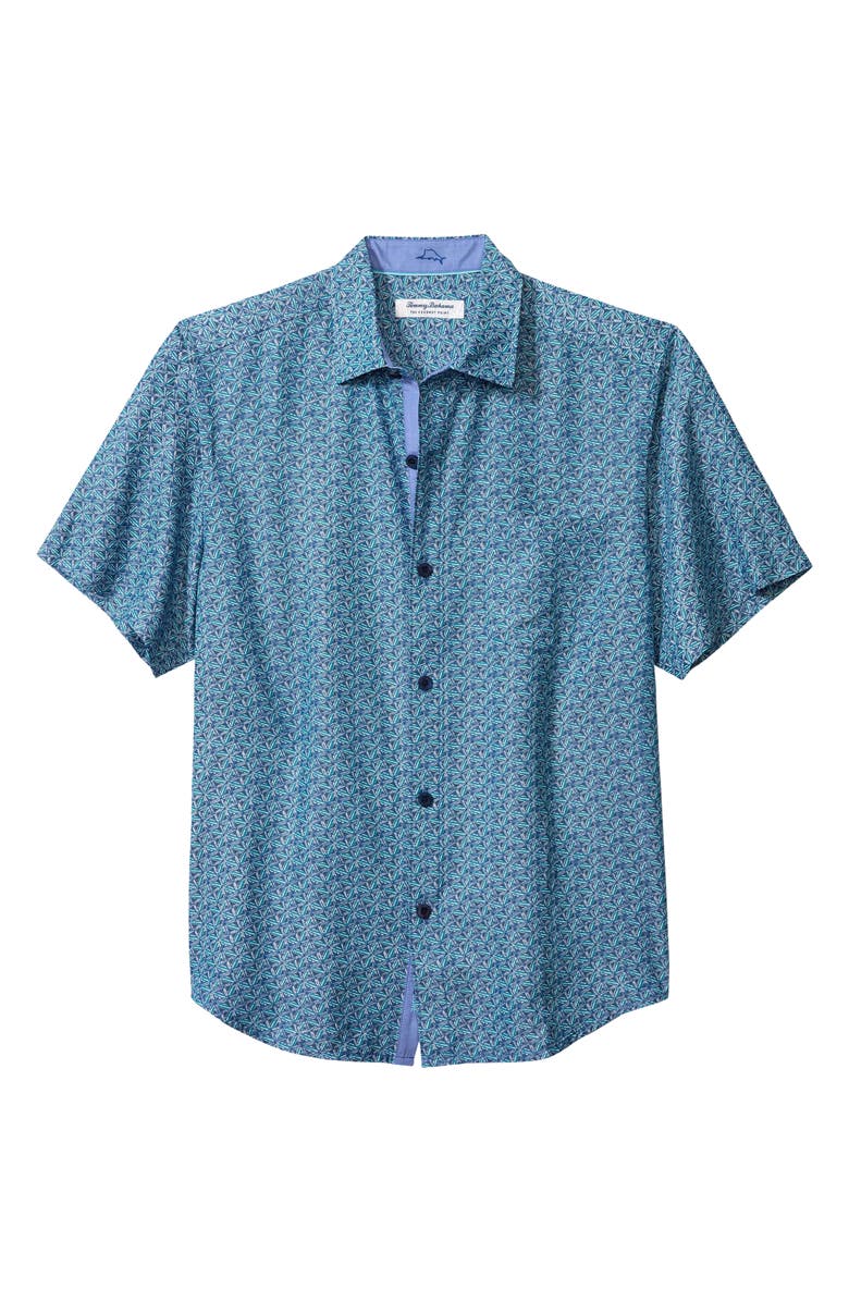 Tommy Bahama Coconut Point Beachcomber Short Sleeve Button-Up Shirt, Main, color, Blue Note