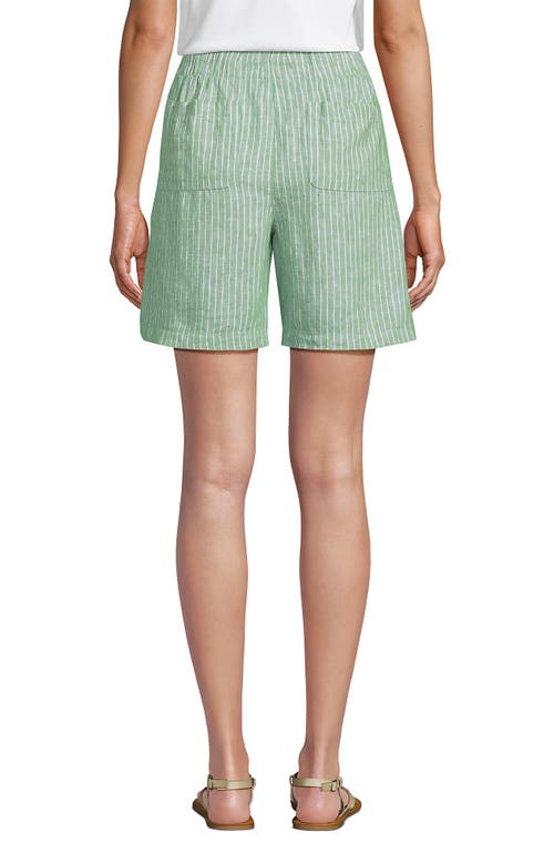 Lands' End Linen High Rise Pull On 7" Shorts