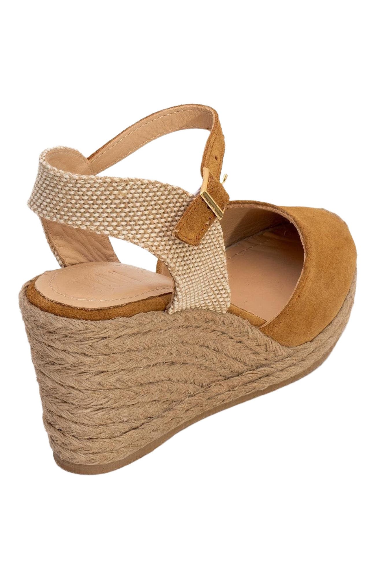 Forever & Always Shoes Sinta Suede Leather Platform Espadrille, Alternate, color, Light Brown Leather