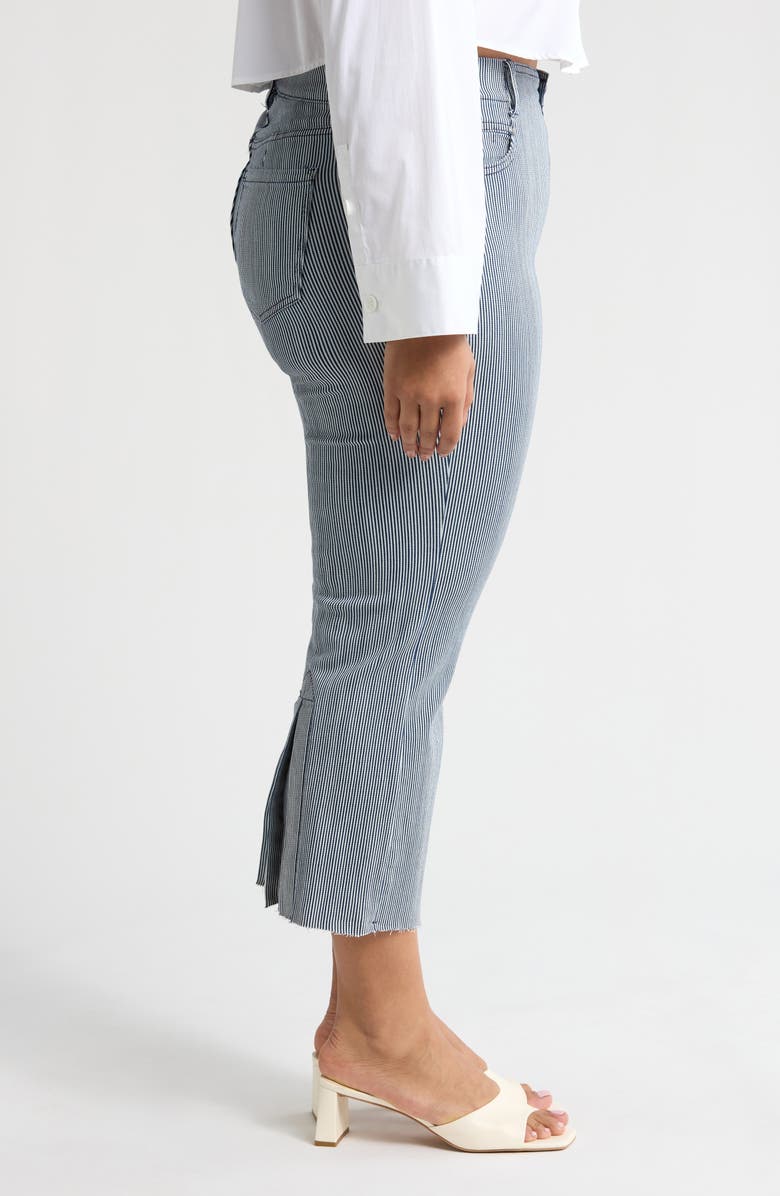 Liverpool Los Angeles Gia Glider Stripe Raw Hem Pull-On Crop Flare Pants, Alternate, color, 