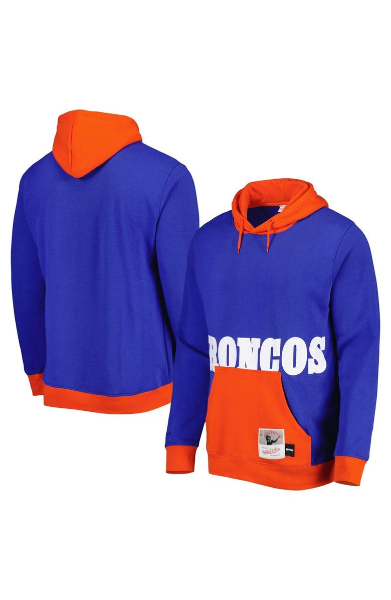 Mitchell & Ness Men's Mitchell & Ness Royal Denver Broncos Big Face 5.0 Pullover Hoodie, Main, color, Royal