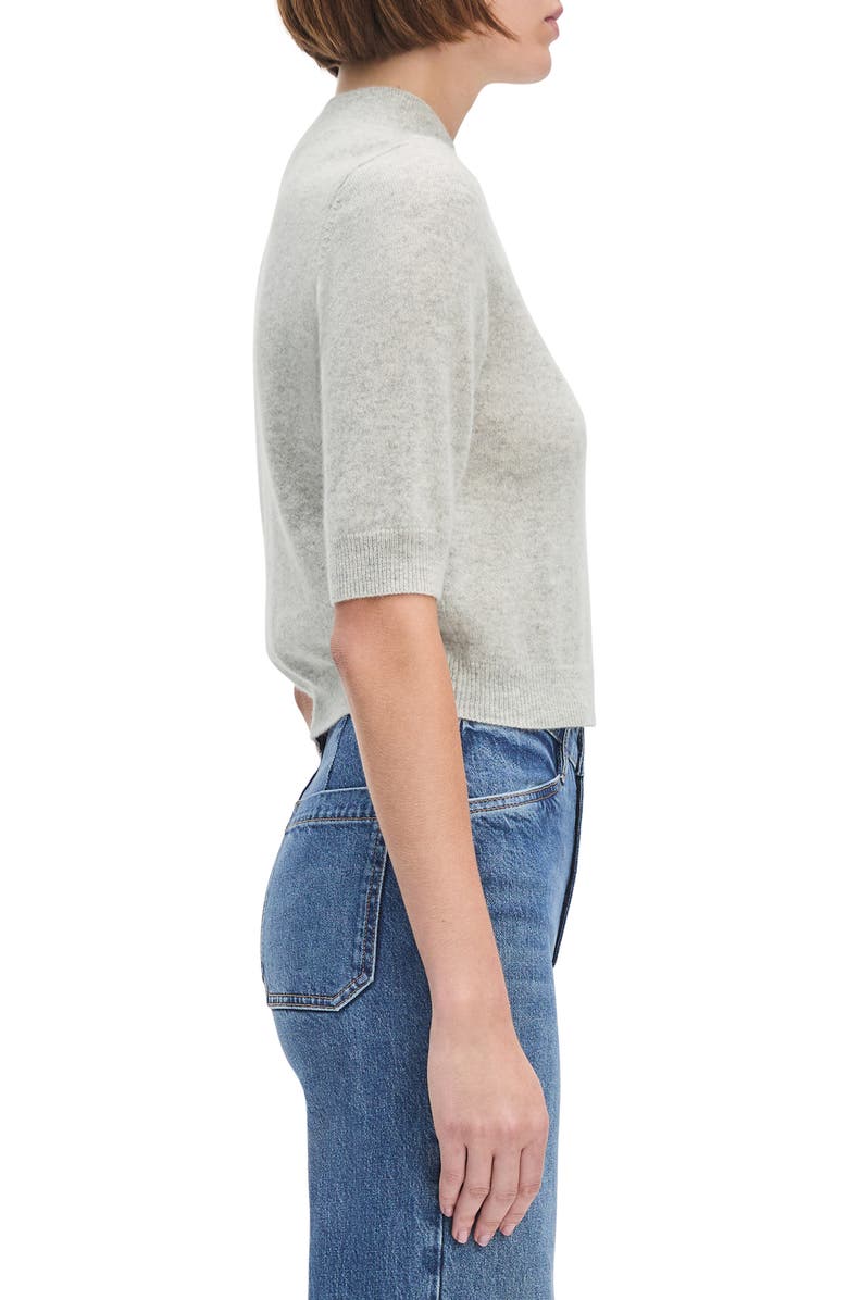 Favorite Daughter The Bonnie Mock Neck Cashmere Sweater, Alternate, color, Light Heather Grey