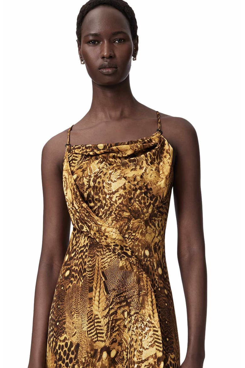 Claire Midi Dress, Alternate, color, BLIXA GOLD