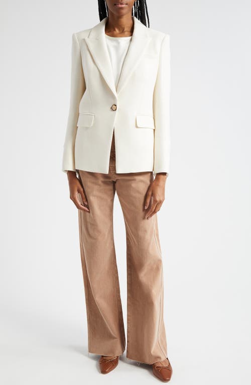 Veronica Beard Cutaway Stretch-linen Dickey Jacket In Ivory