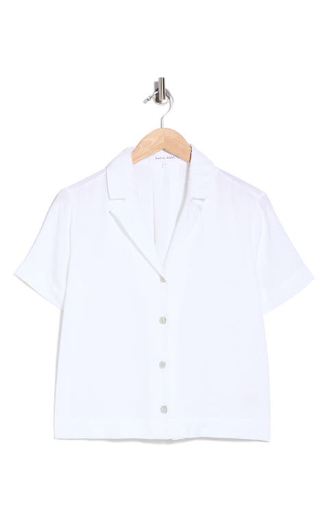 Short Sleeve Flowy Button-Up Shirt