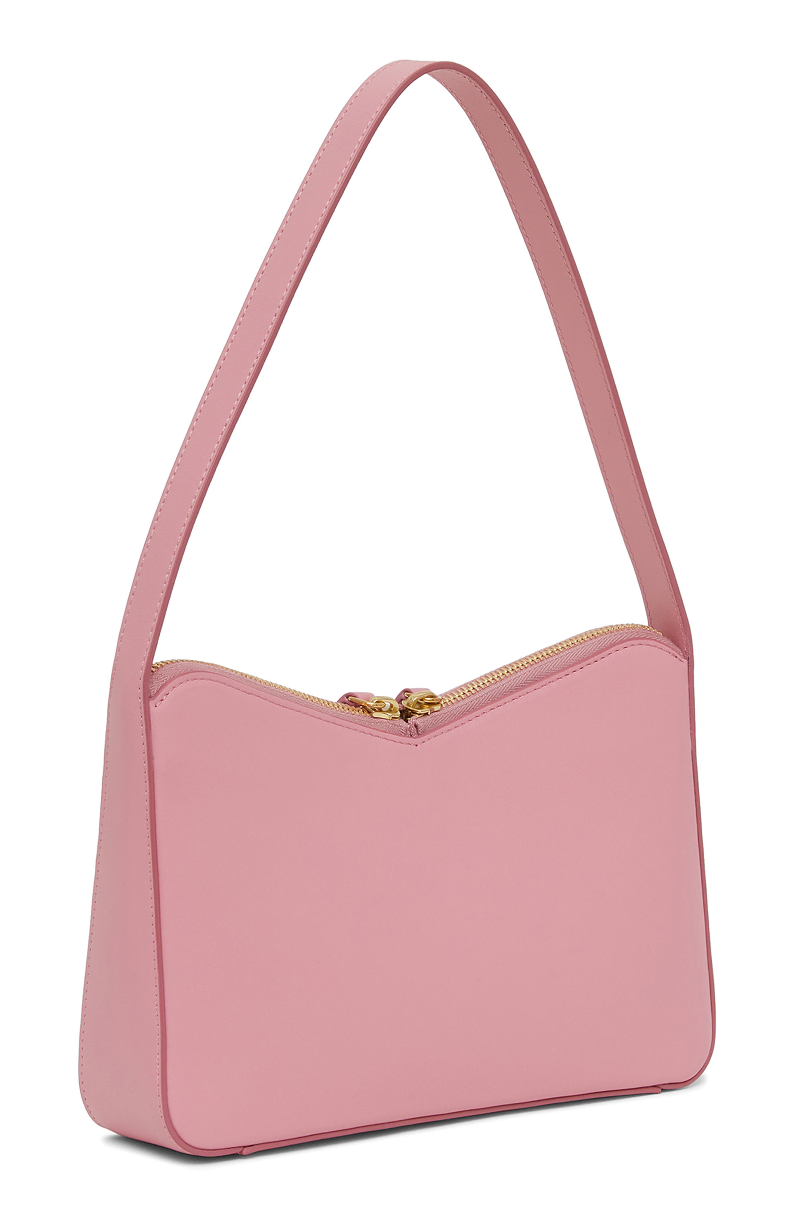M Frame Leather Baguette Shoulder Bag, Alternate, color, FLAMINGO