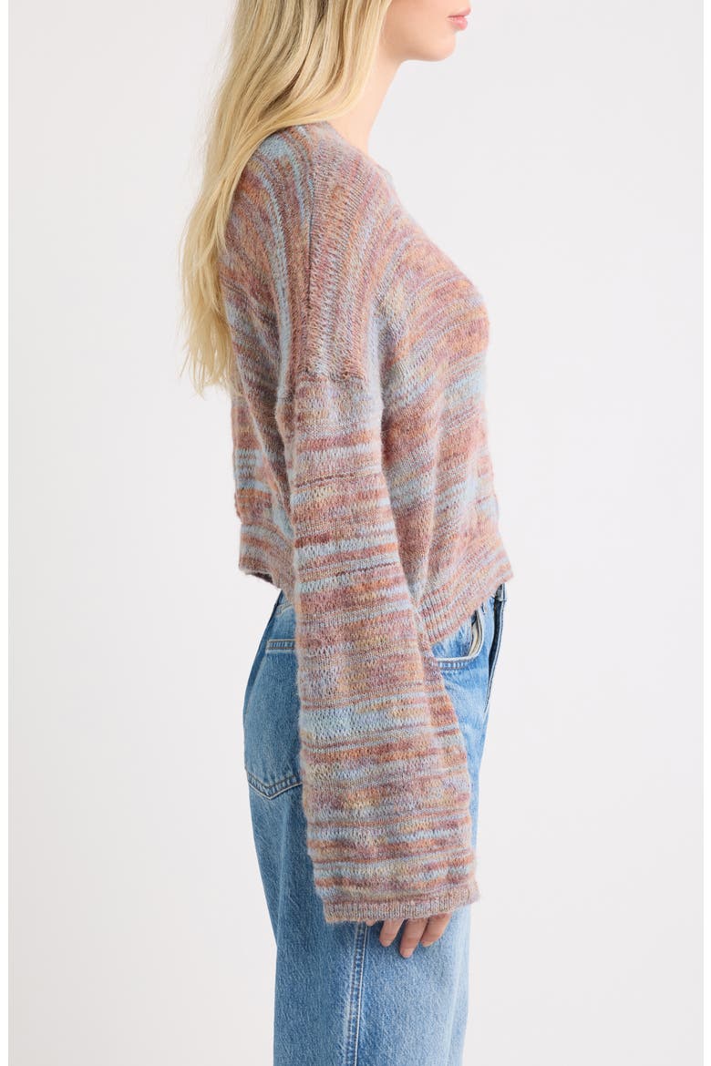 Melange Crop Sweater, Alternate, color, BLUE